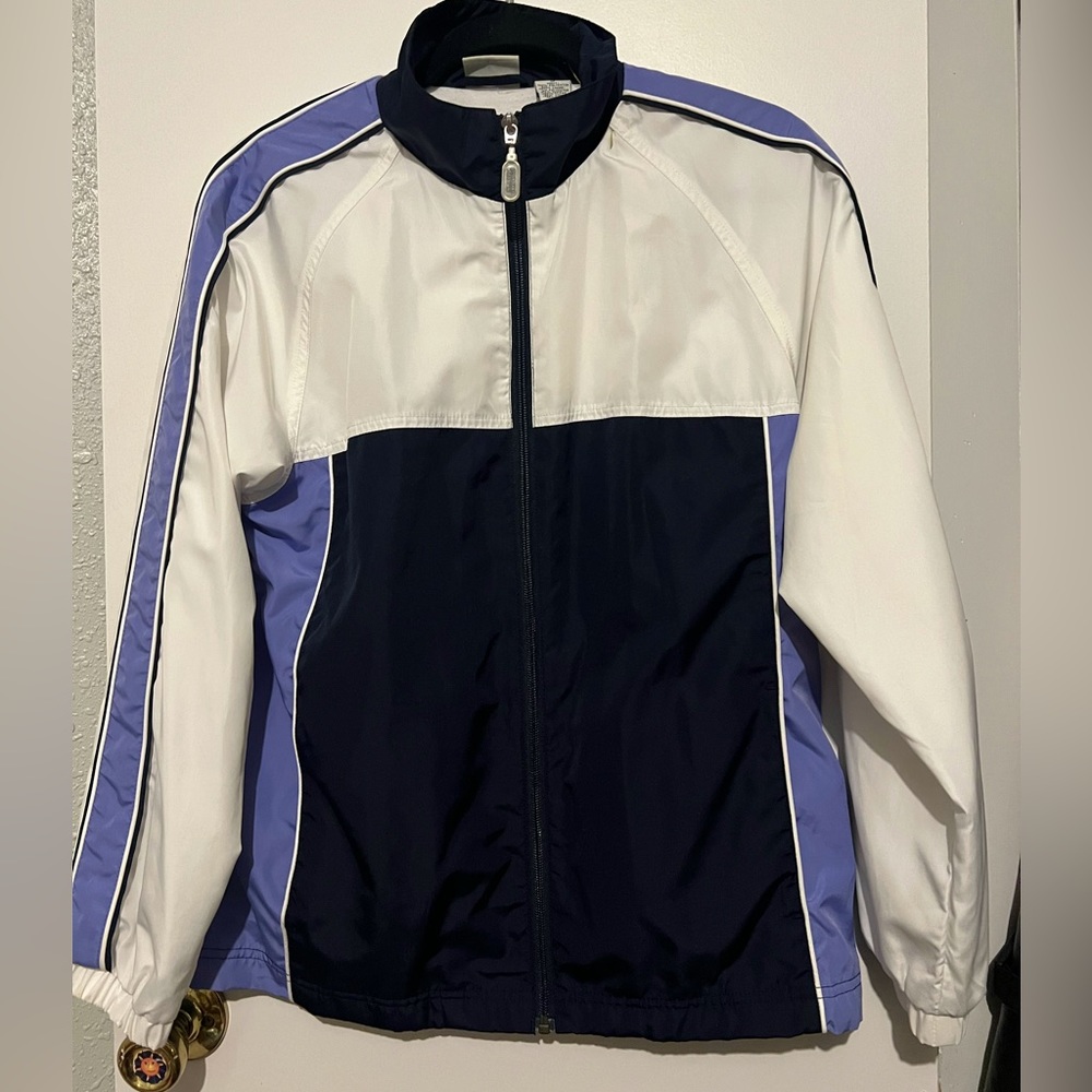 Navy/White/Powder Blue Windbreaker Jacket | Vintage | Classic Elements | S